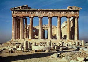 Gevel van het Parthenon, gebouwd 447-432 v.Chr.